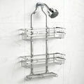 Shower Caddy Hanging, Over Head Shower Caddy Shower Storage Rack Basket with Hooks for Razor and Sponge Rustproof, No Drilling, Accessories for Bathroom and Kitchen, Chrome