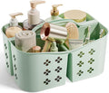 PQH Portable Shower Caddy with Handle, Large Capacity Shower Basket Organizer, Quick-Drain Bathroom Storage Tote, Durable Plastic Shower Organizer for College Dorm, Beach, Gym Essentials, MintGreen