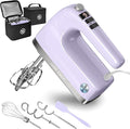 Lord Eagle 9-Speed Digital Hand Mixer Electric Handheld, 500W DC Motor Kitchen Mixer for Cake Baking, Lightweight Egg Beaters with Stain-resistant & Waterproof Storage Bag & 6 Accessories, Purple