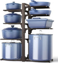 ORDORA Pots and Pans Organizer under Cabinet, 20.8" Height Heavy Duty 120LBS Pots Pans Organizer Rack for Cabinet 8-Tier Adjustable for Big Stockpots, Dutch Oven, Cast-iron Pan, Heavy Cookware, Bronze