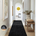 Ophanie Runner Rug for Hallway, 2x7 Washable Non-Slip Fluffy Soft Bedside Rugs, Bedroom Living Room Shaggy Carpet for Kids Girls Boys Dorm Nursery Home Decor Aesthetic, Black