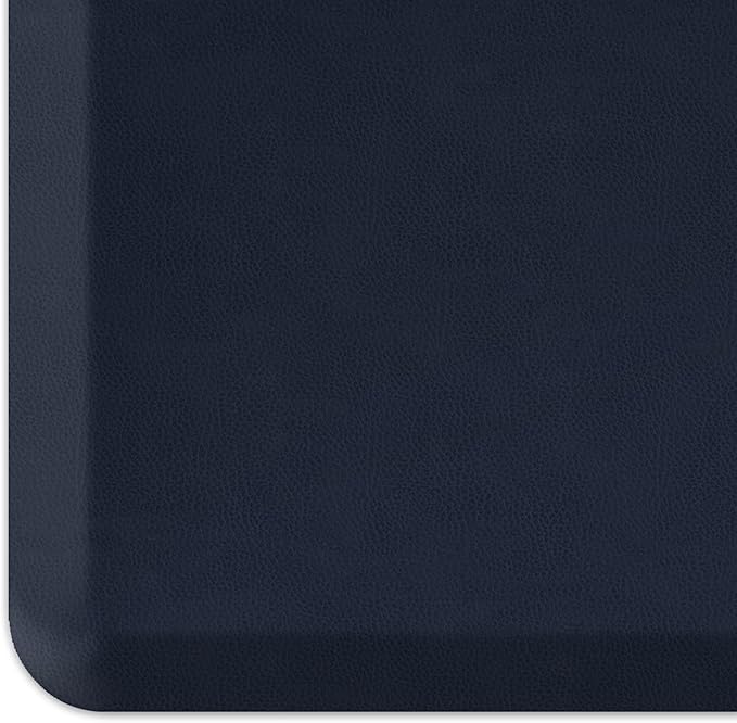 GelPro Designer Comfort 3/4" Thick Ergo-Foam Anti-Fatigue Kitchen Floor Mat, 20"x48", Leather Grain Navy
