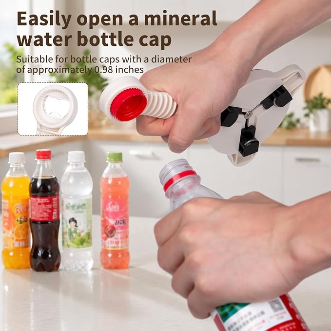 4 in 1 Multi-Purpose Jar Opener,Magnetic Stainless Steel Can Opener with Ergonomic Handle,Home Kitchen Helper,Multi Size Lid Tool for Jars Cans Wine Bottles