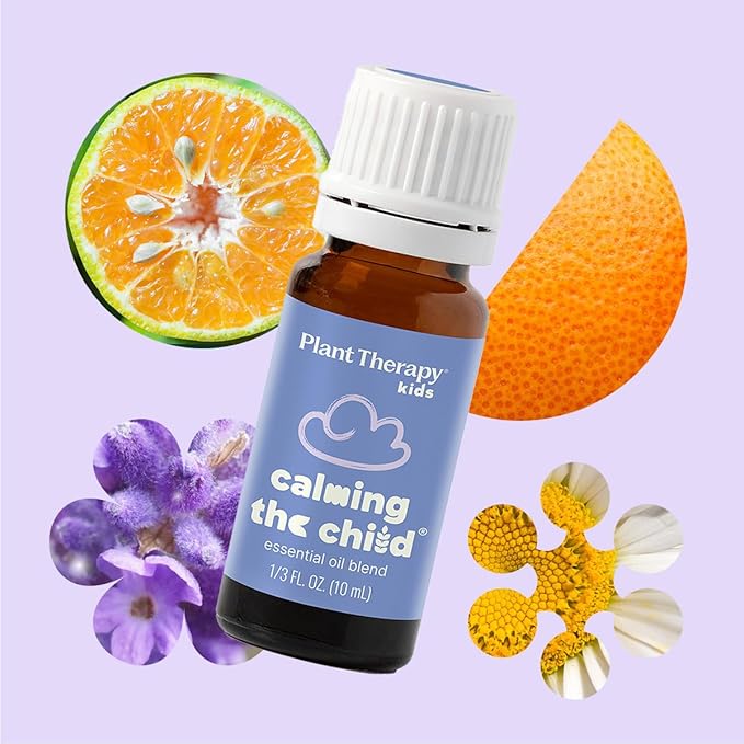 Plant Therapy Kids Calming The Child Essential Oil Blend 10 mL (1/3 oz), 100% Pure, KidSafe, Undiluted, Relaxing Aromatherapy for Sleep, and Stress Relief