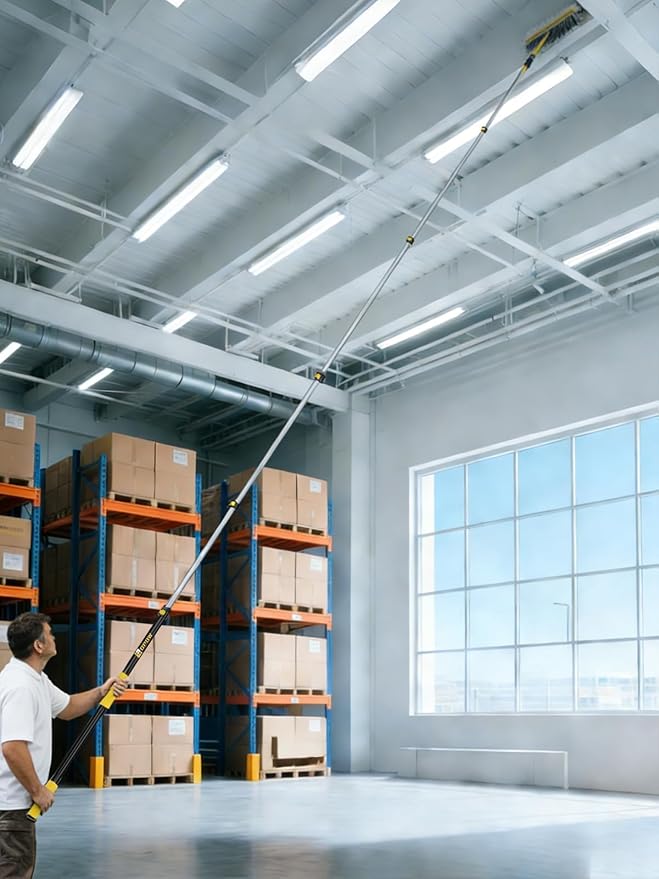 4.8-28ft Heavy-Duty Extension Pole - Maximum 34ft Reach for Large Commercial Buildings - Premium Aluminum Construction - Professional Grade Multi-Purpose Tool