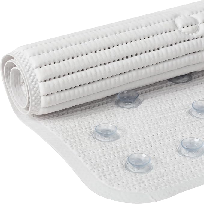 Duck Brand Clorox Cushioned Shower Mat, Non Slip Bathtub Mat with Suction Cups, 21 Inches x 21 Inches, White, 2 Pack