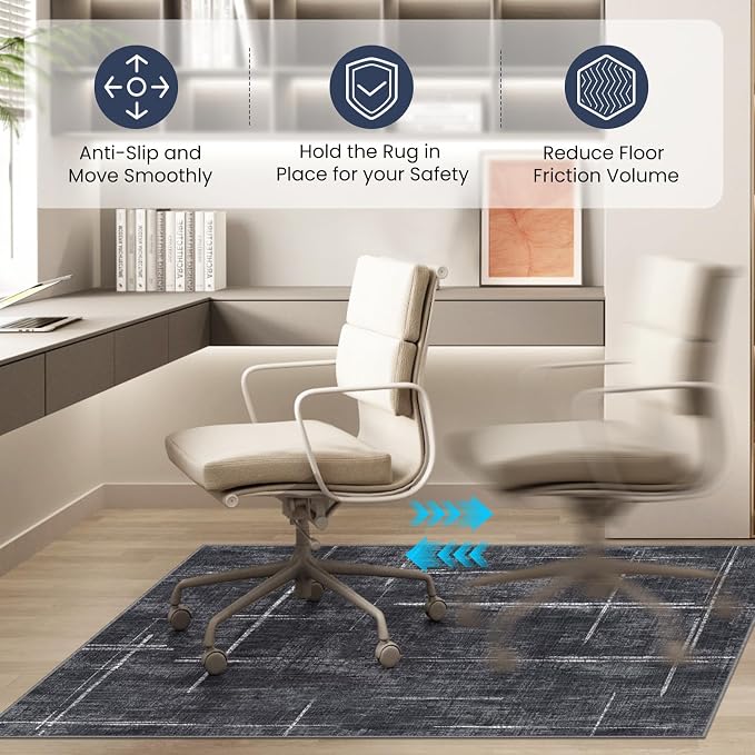 Office Chair Mat for Hardwood Floor&Tile Floor,36"X 48" Heavy Duty Desk Chair Mat for Hard Floors,Under Desk Rug for Rolling Computer Chair,Anti Slip,Low Pile Carpet Floor
