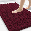 Smiry Bathroom Rugs Mat 30x20, Extra Soft Absorbent Chenille Bath Rugs, Non Slip Rubber Backing Machine Washable Quick Dry Bath Mats for Bathroom Floor, Tub, Shower, Home Decor Accessories, Burgundy