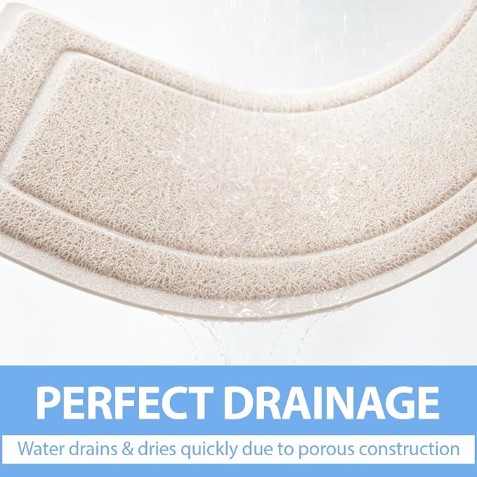 Hargiis Square Non-Slip Shower Mat, Anti Slip Bathtub Mat, Fast Drying Bathtub Mats, UpgradedFoot Scrubber Mat, Anti Slip Mat for Tub, Floor, Bathroom, Kitchen, Hotel (Beige 24"×24")