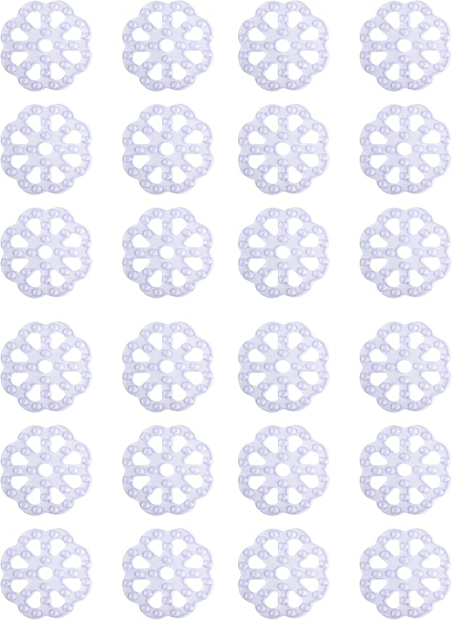 Kenney KN61549 Vinyl Bath Treads with Suction Cups for Use Inside The Bathroom Shower, 5" L x 5" W, Clear (Pack of 4)