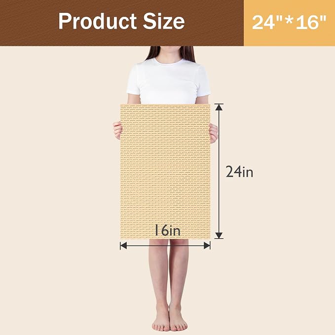 Bathroom Non Slip Shower Mat, Khaki 24x16 Inch Bathtub Mat, Non Slip Bathroom Mat for Elderly and Kids, Easy to Dry, Fast-Dry Drainage Hole, Easy to Prune