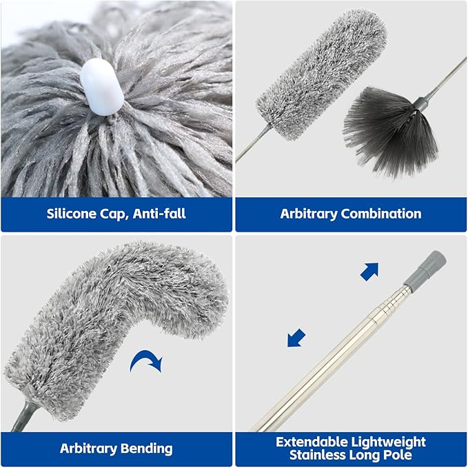 AURUZA Cleaning Duster for Cleaning Retractable Gap Dust Cleaner Cleaning Tools,3PCS Duster Kits