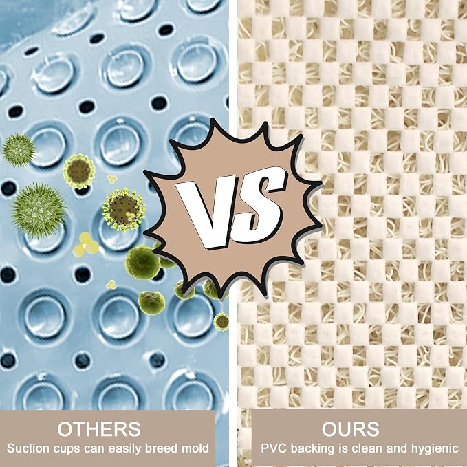Shower Mat Non Slip, Round Shower Mat for Inside Shower, Non Slip Bathtub Mat, Fast Drying Bath Tub Mats, Loofah Mat for Shower Bathroom, Quick Drying, Resistant (Beige, 32 x 32 Inch)