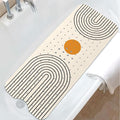 Rainbow Bathtub Mat Non Slip, Baby Bath Mat for Tub Rubber Tub Mat, Kids Bath Mats for Bathroom Modern Geometric Anti Slip Shower Mat with Suction and Drain Holes Machine Washable, 40″X16″
