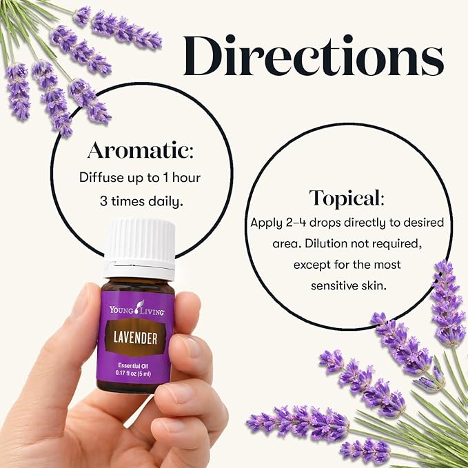 Lavender Essential Oil 5ml by Young Living – Pure Lavender Oil for Aromatherapy, Essential Oil Diffuser, Skin & Relaxation, Essential Oils for Diffuser & Home Use