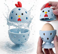 Egg Washer for Fresh Eggs, Egg Scrubber for Fresh Eggs, 2 Reusable Silicone Chicken Shaped Scrubs, Chicken Egg Cleaner, Eggshell Cleaner for Poultry Farm, Housewife Tools Vegetable Processing (Blue)