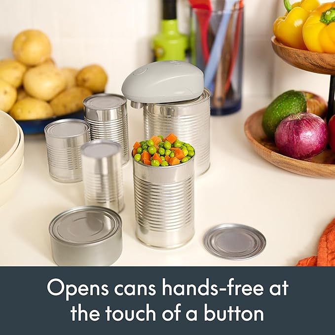 bella Automatic Can Opener, Hands Free, Battery Operated, Cordless, Stainless steel blade to open any Size Can with Magnet to Safely Remove Lid, Seamless Opening Decreases Sharp Edges, Oatmilk