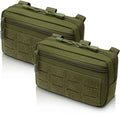 2 Pack 1000D Laser Cut Molle Pouches - Tactical Compact Water-Resistant Utility Admin Pouch for Vest Backpack Duty Belt Tactical Vests