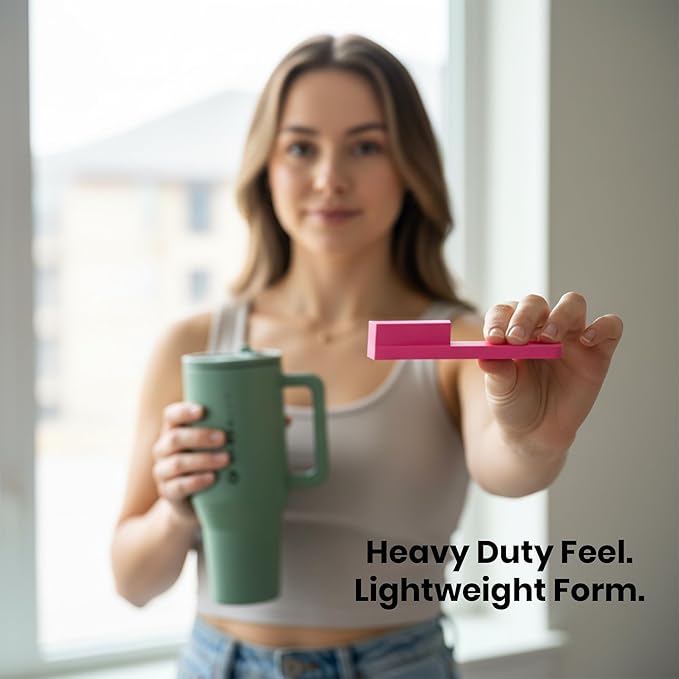 Easy Grip Bottle Cap Opener – Ergonomic Lid Turner for Stanley, Hydrojug, & Owala Tumblers – Easy Grip Assisted Bottle Opener for Weak Hands – 20oz, 32oz, 40oz - Hot Pink