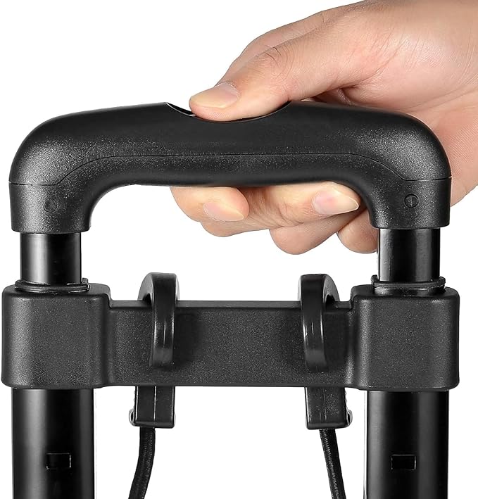 HOZEON Folding Hand Truck, 88 Lbs 40 KG Heavy Duty 4-Wheel Solid Construction Utility Cart for Luggage, Lightweight Compact Portable Fold Up Dolly for Luggage, Travel, Shopping Moving, Office, Black
