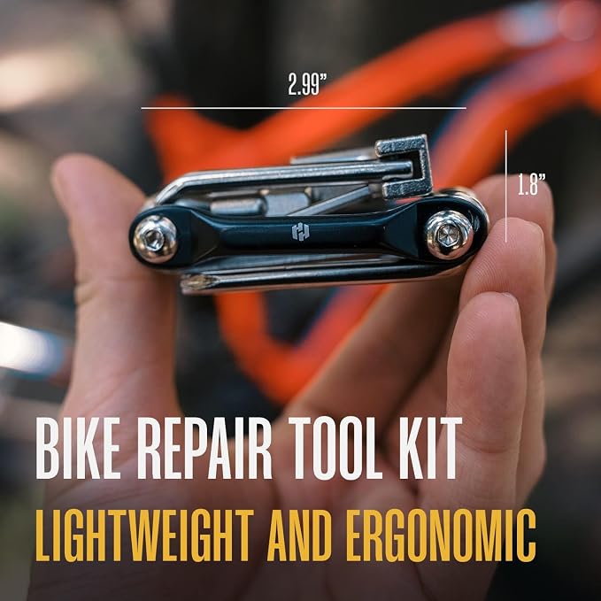 Bike Multitool - Bike Tool Kit -12 In 1 Lightweight Stainless Steel Bicycle Multi tool - Safety Locking, Survival Gear With Hex Key, Screwdriver, Chain Cutting Tool by Hayvenhurst
