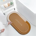 Rubber Bath mats Quick-Drying Non-Slip Bathroom mat Super Absorbent Bath mat Instant Dry Bath mat, Bathroom Rug in Front of The Kitchen Sink, Shower Room, Bathtub, Oval(Brown+16.9x35.4in)