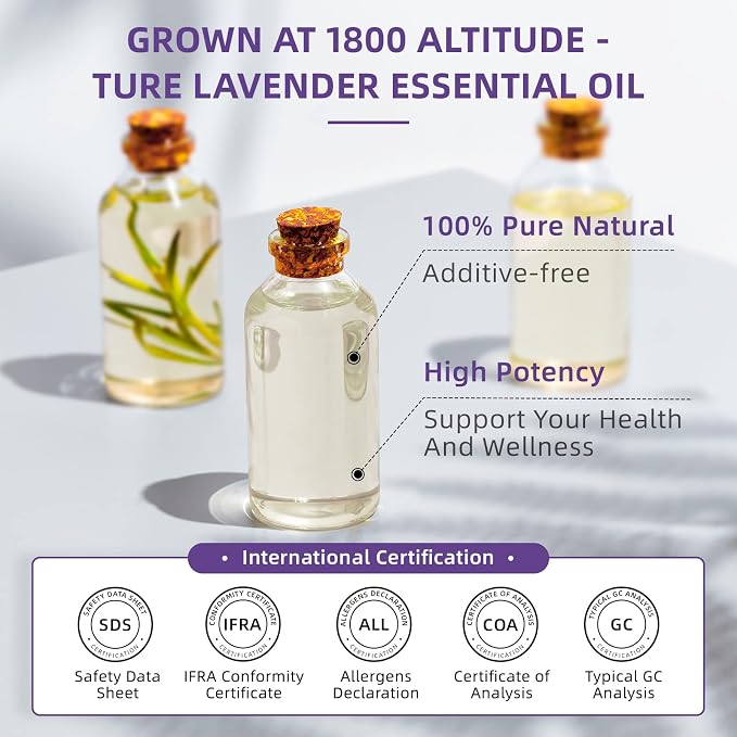 HIQILI 32 fl oz Lavender Essential Oil Large Capacity, 100% Natural for Aromatherapy, DIY Candle & Soap Making, Skin Moisturizing. Suitable for Hotels, DIY Studios, Spas and Hair Salons