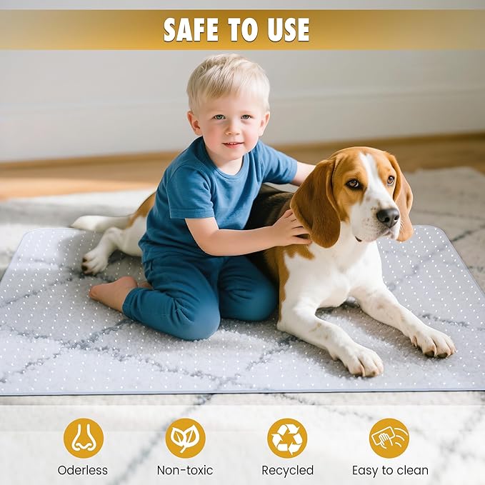 BesWin Heavy Duty Office Chair Mat for Carpet, 32" x 55" Clear Hard Carpet Protector Mat, Anti-Slip Desk Floor Mat for Office Chair on Carpeted Floors, Easy Glide, Ship Flat
