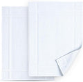 Pearl Linens Pack of 2 100% Cotton Bath Mat 20x30 inches, Soft & Absorbent Quick Dry Bathroom Mat Set, Not Bathroom Rugs, After Shower Mat, Bath Tub Mat, 687 GSM, Machine Washable, White