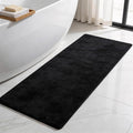TYUU Bathroom Runner Rug, Ultra Soft Long Bath Mat Machine Washable Super Absorbent Quick Dry Bathroom Runner Rugs 24 x 60 Non Slip, Black 24" x 60"