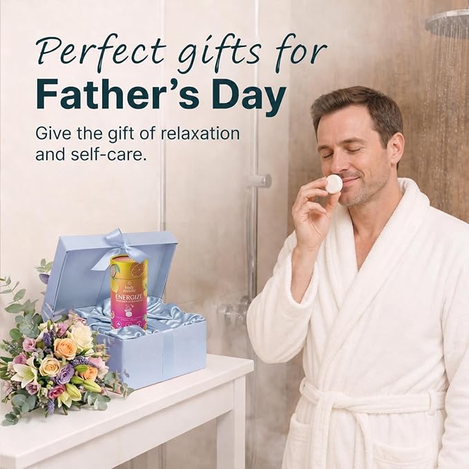 Body Restore Shower Steamers Aromatherapy 6 Pack – Fathers Day Gift for Dad, Birthday Gifts for Men, Relaxation Stress Relief Self Care – Premium Citrus Essential Oil Tablets