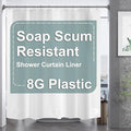 AmazerBath White Shower Curtain Liner, 70 x 72 Inches EVA 8G Heavy Duty Plastic Shower Curtain Liner, Waterproof Weighted Thick Bathroom Curtain with 3 Clear Weights and 12 Rustproof Grommet Holes
