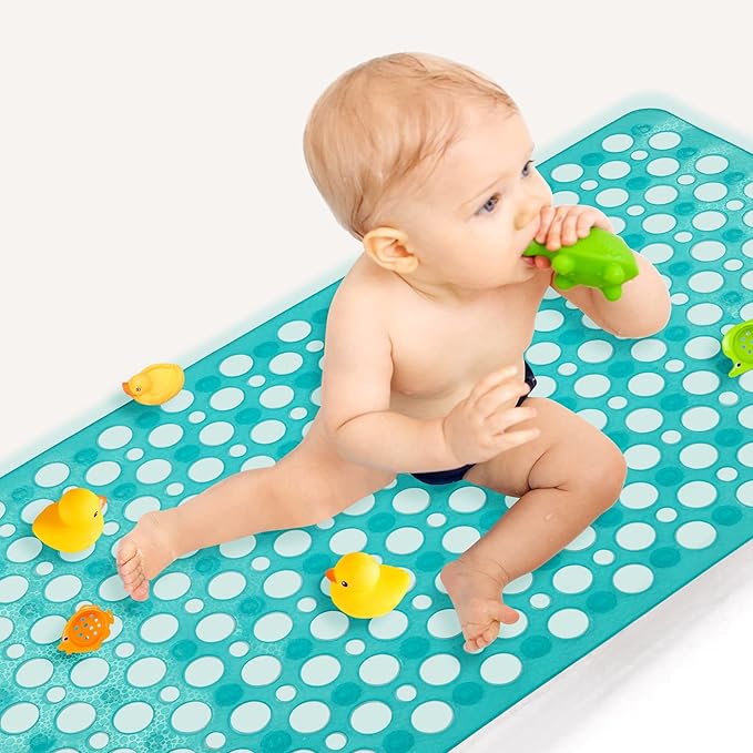 Bath Mat for Tub, 30 x 17 inch Non Slip Bathtub Mat Machine Washable Shower Mat with Suction Cups, Quick Drain Bathtub Mat for Bathroom
