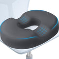 BlissTrends Donut Pillow Seat Cushion, Donut Chair Cushions for Postpartum Pregnancy & Hemorrhoids, Tailbone Pain Relief Cushion, Memory Foam Lifting Cushions for Office & home Chairs (Grey, XX-Large)