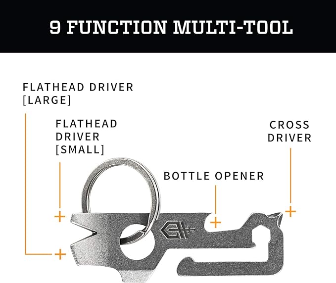 Gerber Gear Mullet Keychain - Multi-Tool Keychain with Pry Bar, Bottle Opener, and Wire Stripper - EDC Gear and Equipment - Stonewash