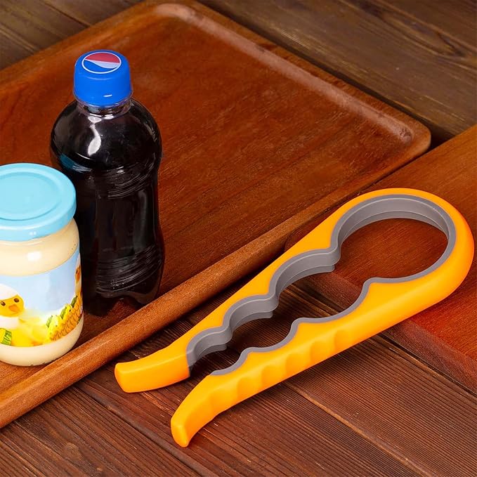 Jar Opener, Bloss Non Slip Jar Bottle Opener Jar Gripper for Weak Hands, Seniors With Arthritis and Children, 4 in 1 Multi-Function Colorful Can Opener Get Lids Off Easily, Orange