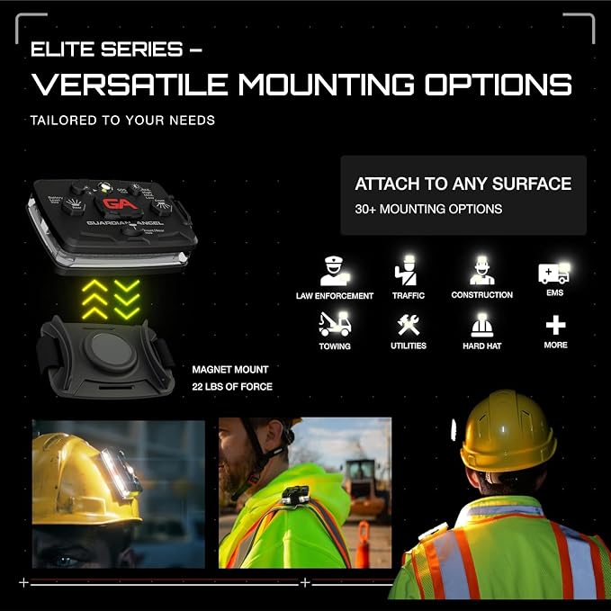 Safety Light Value Bundle (2 Pack) – Elite (White Front & Yellow Rear) + Micro (White Front & Yellow Rear) – Hands-Free LED Flashlights for Construction, Utility, Roadside & Outdoor Safety