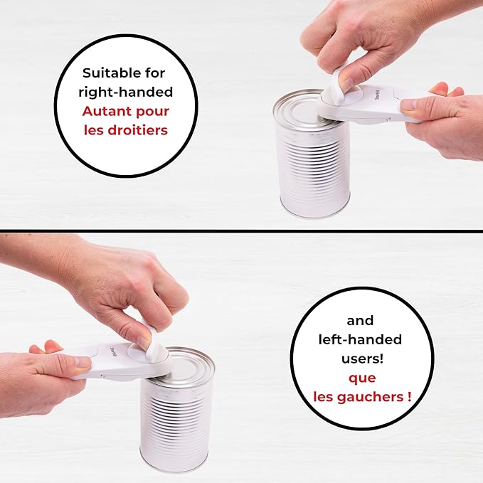 Starfrit Little Beaver Can Opener, Safe, Holds lid and Leaves No Sharp Edges on Lid, Comfort Grip, 3-Year Warranty, Red