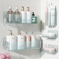 Nieifi Adhesive Wall Shelf, Shower Shelves, Shower Organizer for Bathroom Organization (Blue-Clear, 5 pieces)