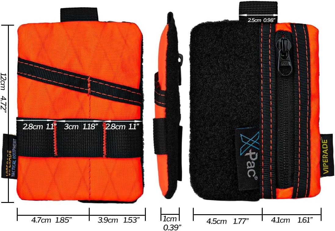 VIPERADE VE15 Small EDC Pouch, Pocket Organizer, EDC Pocket Pouch with DIY Patches Area, EDC Pocket Organizer Wallet for Cards, Small Tool Pouch for EDC Gears