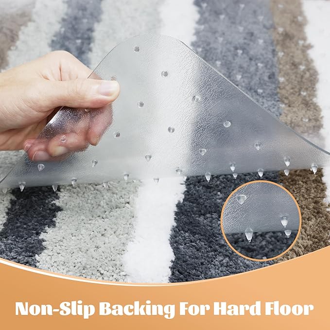 KMAT Office Chair Mat for Carpet, Computer Desk Mat,Clear Desk Chair Mat for Home Rolling Chair,Heavy Duty Floor Protector for Office-Easy to Clean,Anti-Slip-45 x53 Rectangular