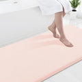 Smiry Memory Foam Bath Mat 47x24, Extra Soft and Absorbent Bathroom Mats, Non Slip Washable Carpet for Floor, Shower and Tub, Pink