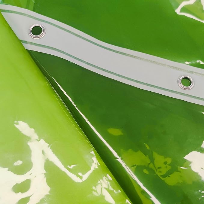 Barossa Design Clear Green Shower Curtain Liner - Premium PEVA Shower Liner with 3 Magnets and Metal Grommets, Waterproof Lightweight Standard Size Bath Curtains for Bathroom - Translucent Green