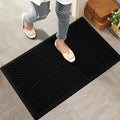 HIYARD Sturdy Front Door Mat, Absorbent Muddy Dirt Resist Welcome Door Mats Outdoor Indoor, Stain and Fade Resistant, Non-Slip Backing Entry Mat Low Profile Doormat for Entryway, 36×24, Black