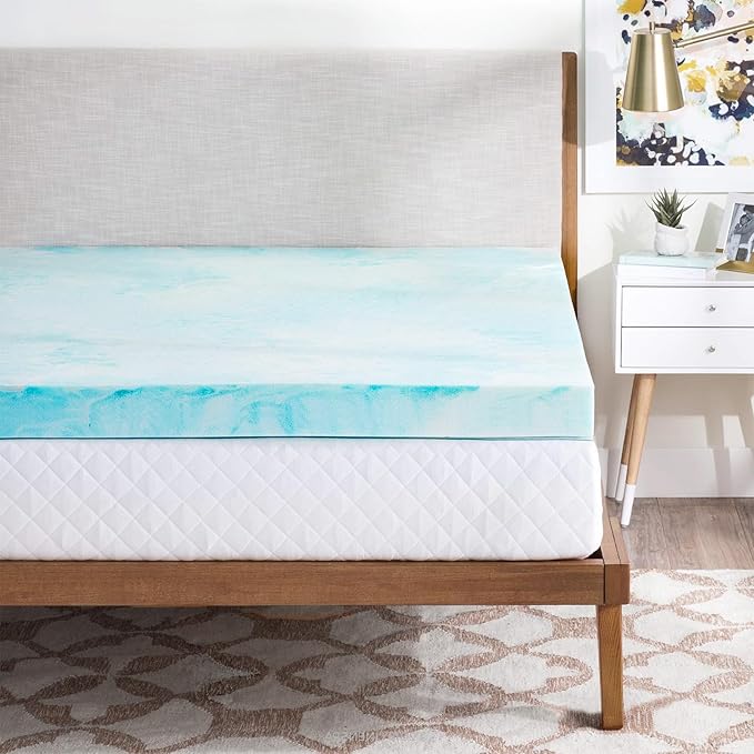 OLIXIS 4 Inch Twin XL Size Gel Infused Memory Foam Mattress Topper, Soft Breathable Cooling Bed Pad, a Comfortable Bed Mattress Overlay for Bedroom, RV, Camper and Sleeper Sofa, CertiPUR-US Certified
