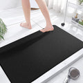 godehone Shower Mats Non Slip Without Suction Cups, PVC Loofah Bathroom Mats, Loofah Mats for Shower and Bathroom, Quick Drying, 23.6× 47.2 Inch, Black