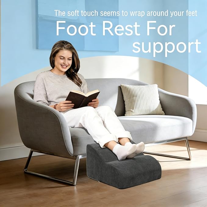 Foot Rest for Under Desk at Work.Multifunctional 3-Tier Foot Stool,with Washable Footrest.for Under Desk,Office Chair Gaming Chair & Sofa,Leg Elevation Pillow,Supports Posture(A-Black)