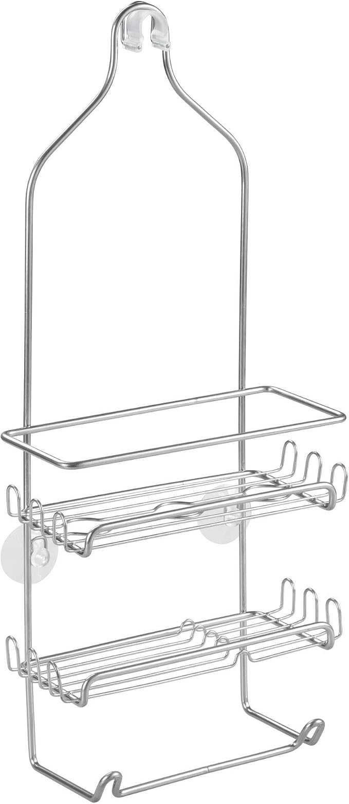 iDesign Steel Hanging Shower Caddy Organizer, The Milo Collection – 9” x 4.5” 21.25”, Silver