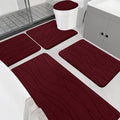 YIHOUSE Memory Foam Bathroom Rug Sets, Dark Red, 5 Piece | Ultra Soft, Absorbent, Non-Slip, Machine Washable