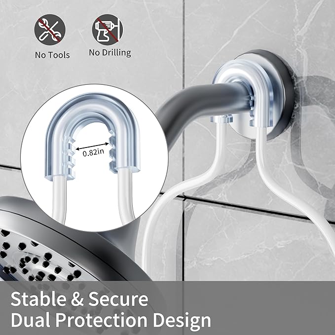 DAOYA White Shower Organizer Hanging - 2 Over The Shower Head Caddies + Soap Dish, Stainless Steel Rust-Free Bath Organizer